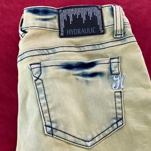Hydraulic Jeans 66%Cotton Blue base with yellow overlay